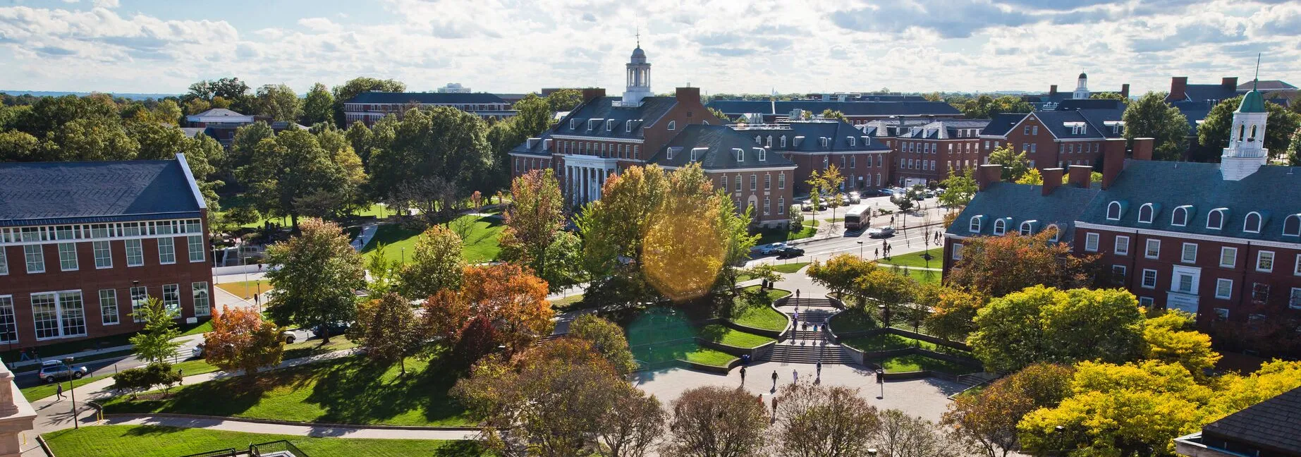 aerial view of hornbake plaza
