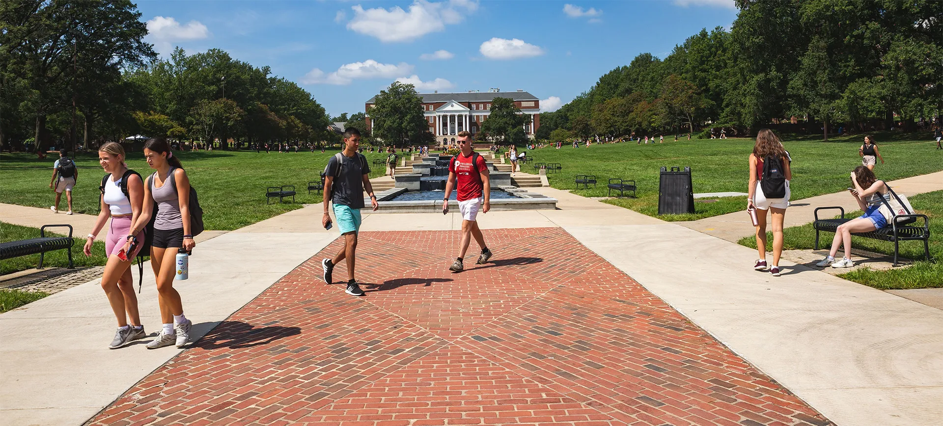 Students in front of McKeldin Mall