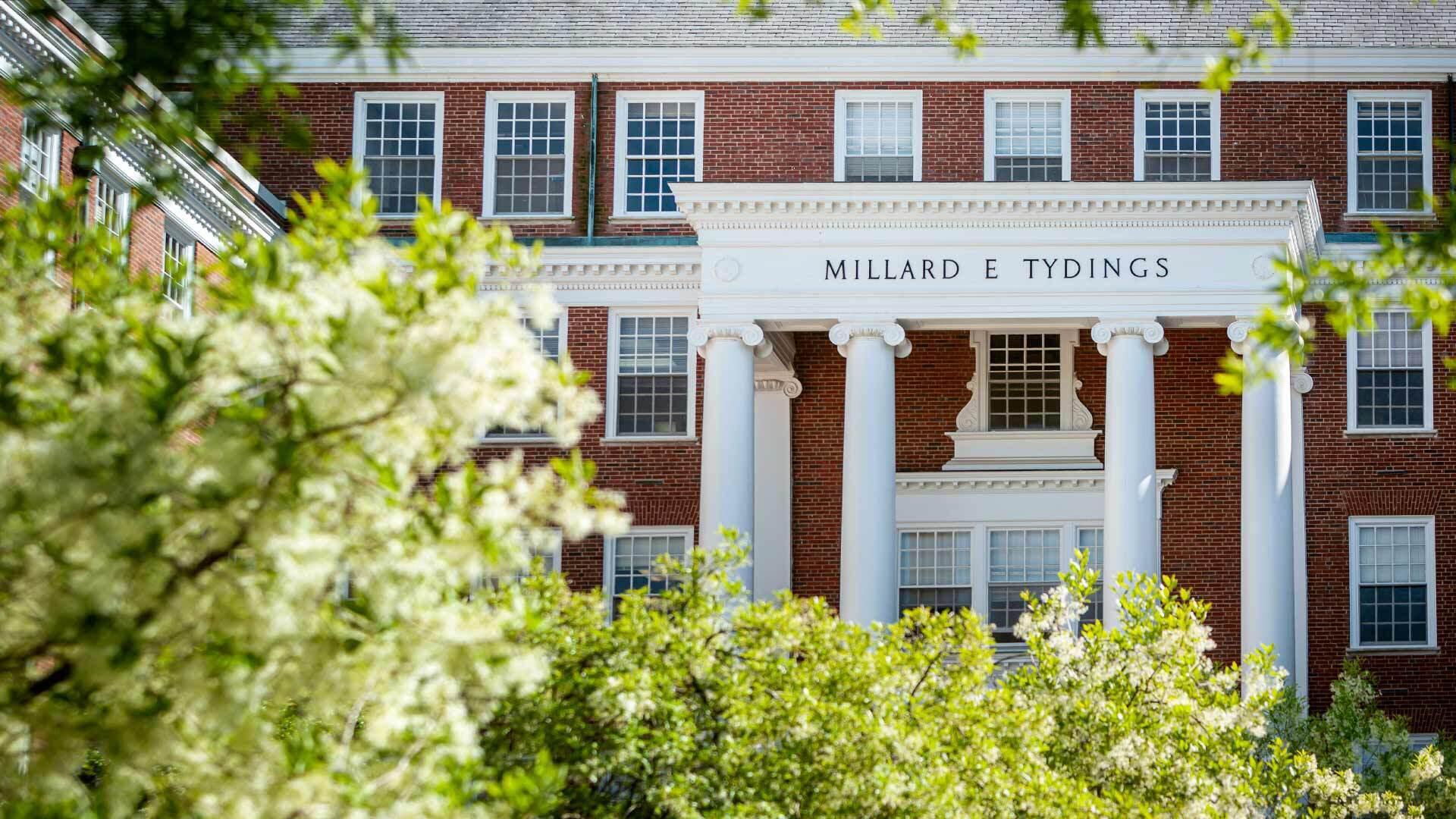 Traditional building with "Millard E Tydings" signage on lintel